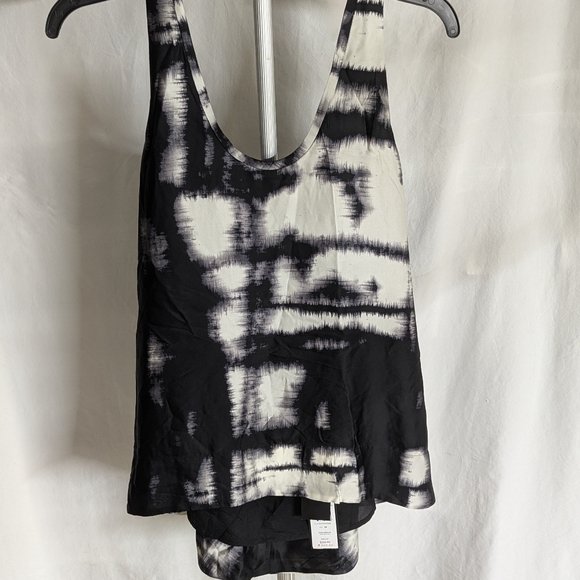 BCBG MaxAzria Dana halter lined tie dye top sz M black gray white NEW - Picture 9 of 9
